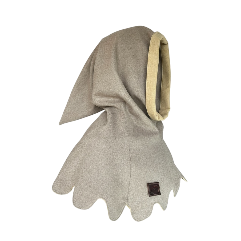 L’Atelier de la Crevette | Cuir et costumes médiévaux d’inspiration historique et fantastique | Chaperon en laine doublé en ramie | Vêtement médiéval unisexe