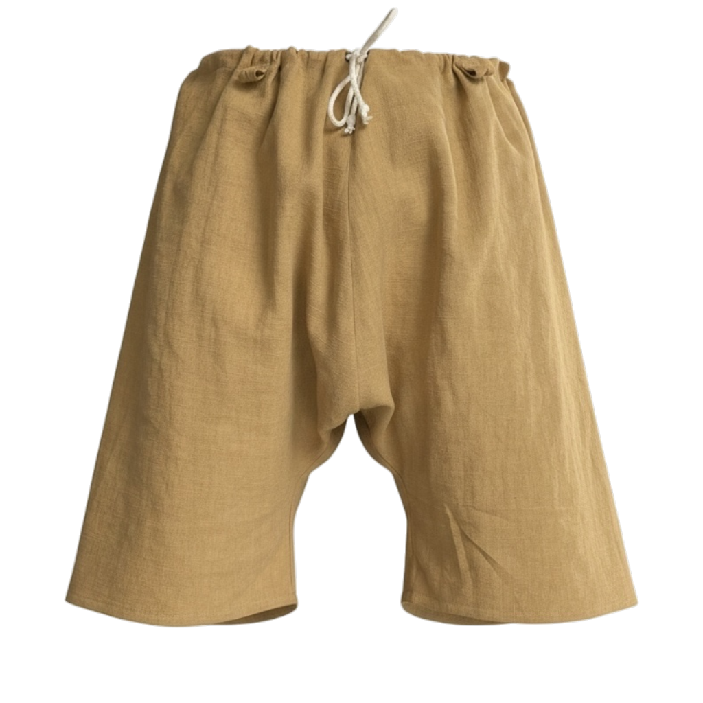 L’Atelier de la Crevette | Cuir et costumes médiévaux d’inspiration historique et fantastique || Braies médiévales en lin avec cordon de serrage. Sous-vêtement médiéval confortable idéal pour compléter un costume médiéval homme.