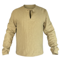 L'atelier de la Crevette | Chemise médiévale en lin avec col à lacet. Vêtement médiéval confortable idéal pour compléter un costume médiéval homme.