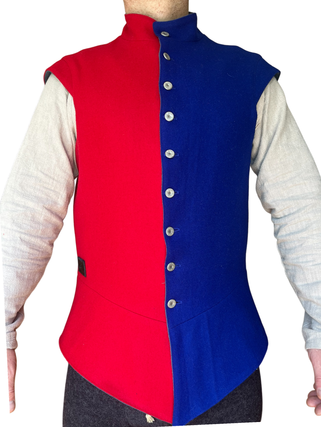 Doublet du Morse en laine-viscose, doublé en ramie, avec boutons métalliques et boutonnières réalisées à la machine. Fabriqué au Québec.