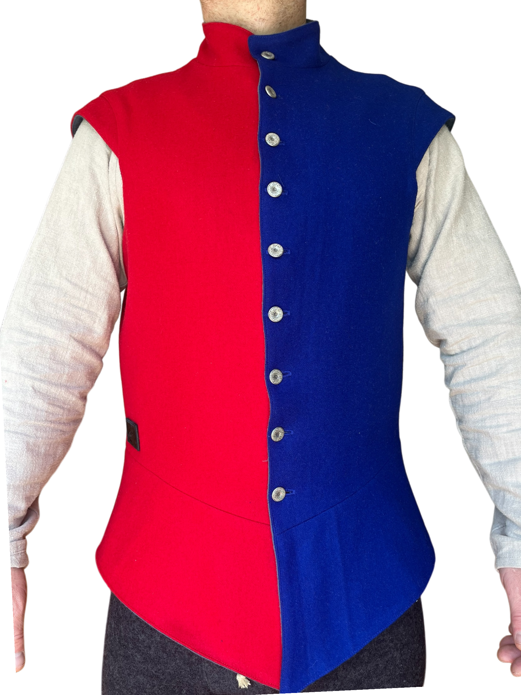 Doublet du Morse en laine-viscose, doublé en ramie, avec boutons métalliques et boutonnières réalisées à la machine. Fabriqué au Québec.