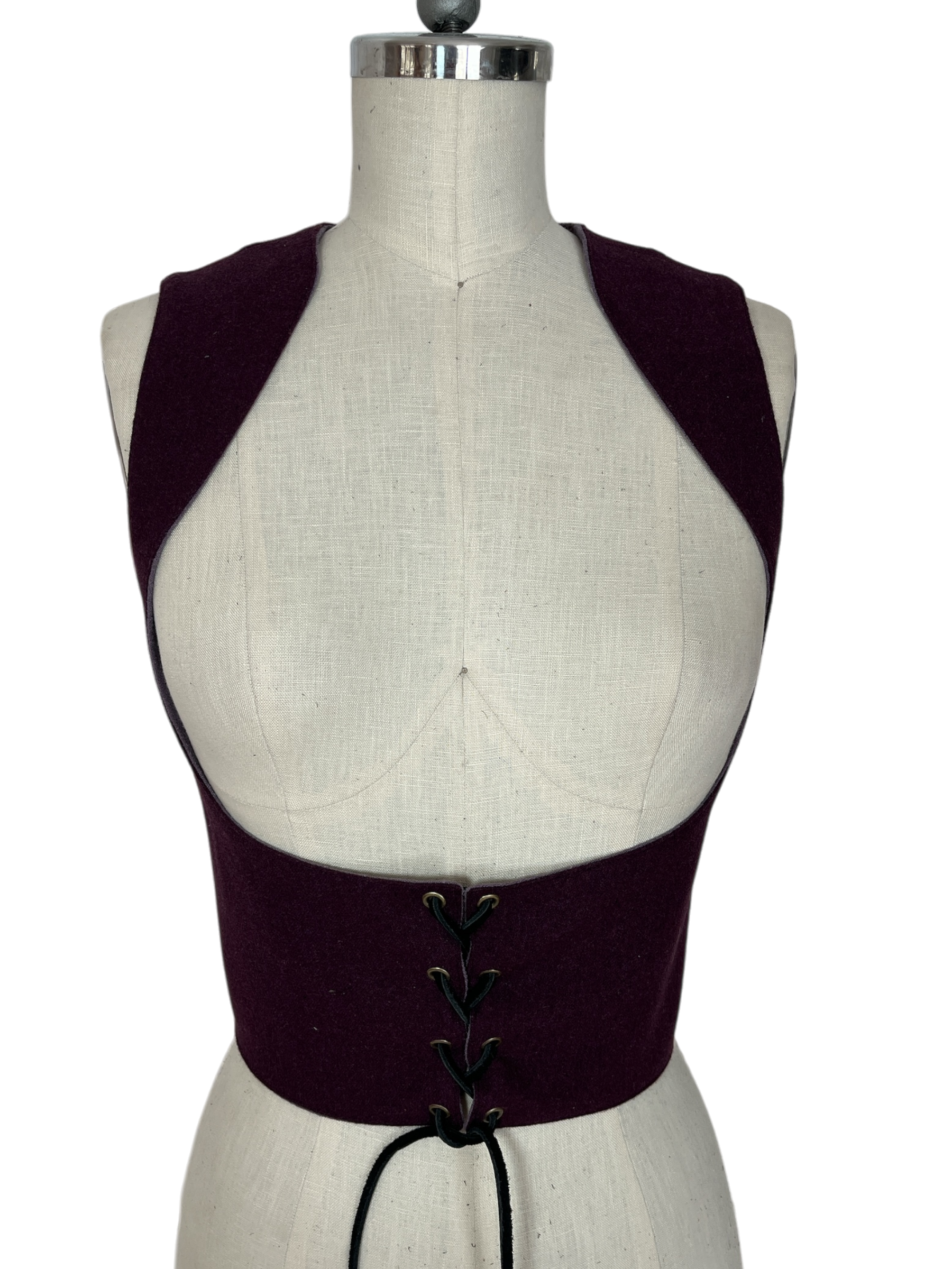 L’Atelier de la Crevette | Cuir et costumes médiévaux d’inspiration historique et fantastique | Bustier en laine doublé en ramie | Vêtement médiéval pour femme