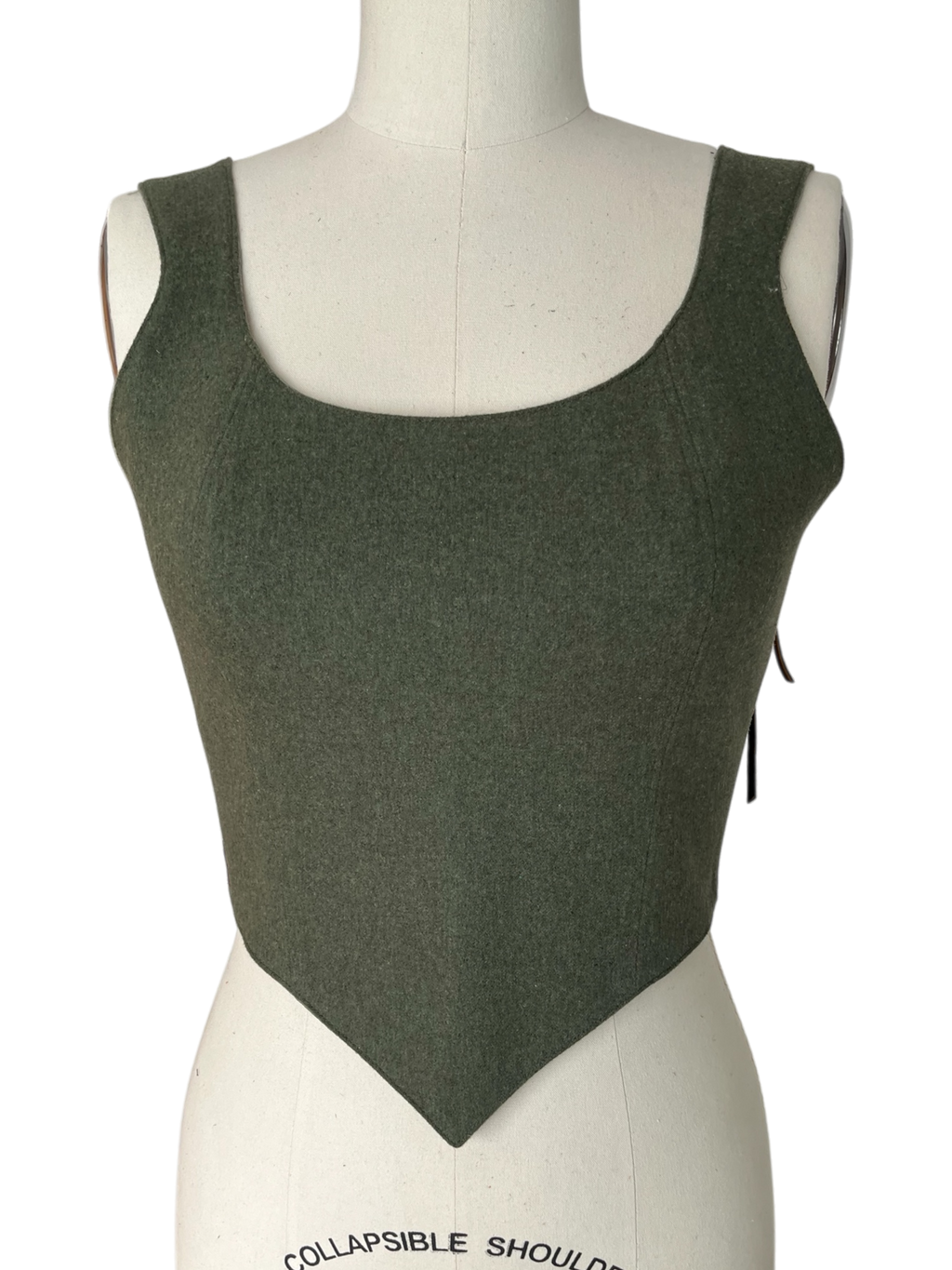 L’Atelier de la Crevette | Cuir et costumes médiévaux d’inspiration historique et fantastique | Bustier en laine doublé en ramie | Vêtement médiéval pour femme