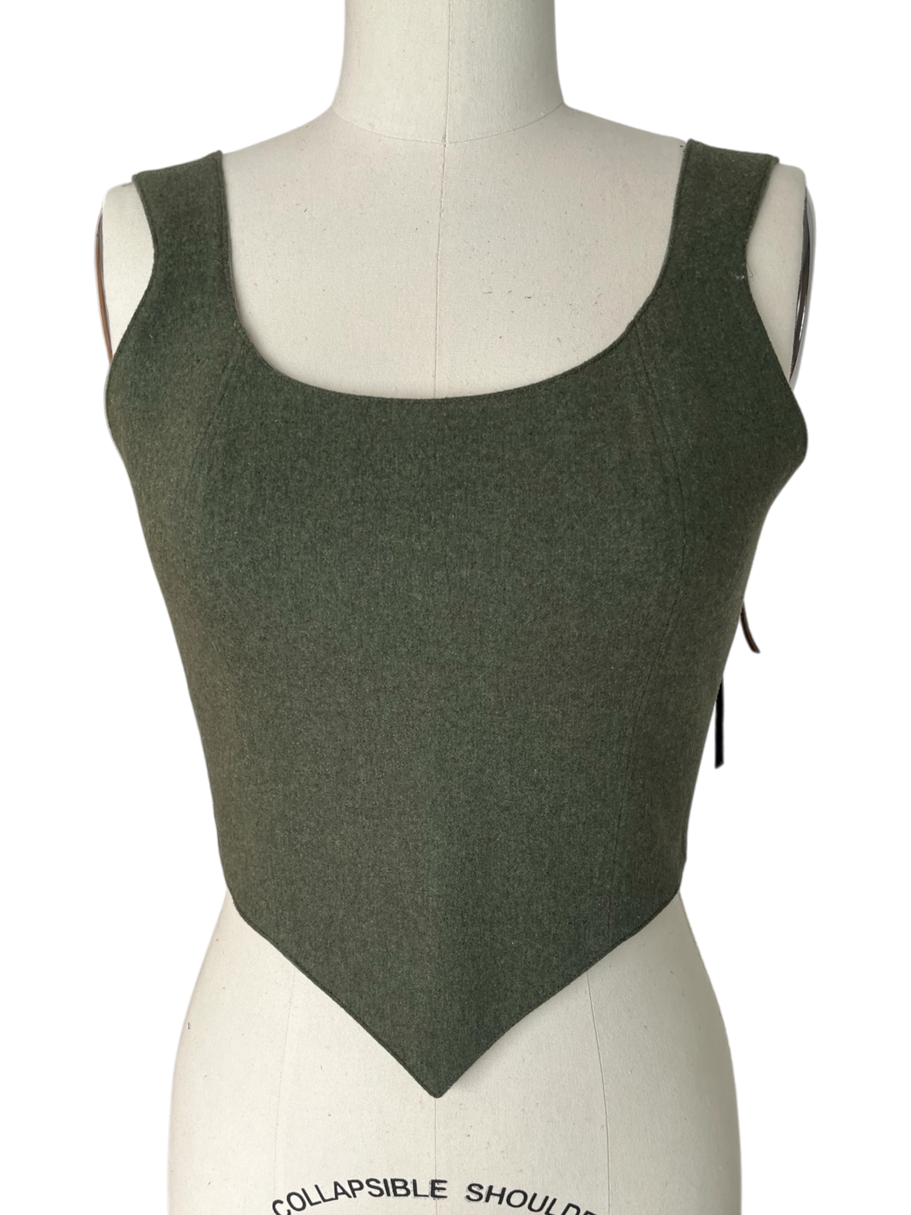L’Atelier de la Crevette | Cuir et costumes médiévaux d’inspiration historique et fantastique | Bustier en laine doublé en ramie | Vêtement médiéval pour femme