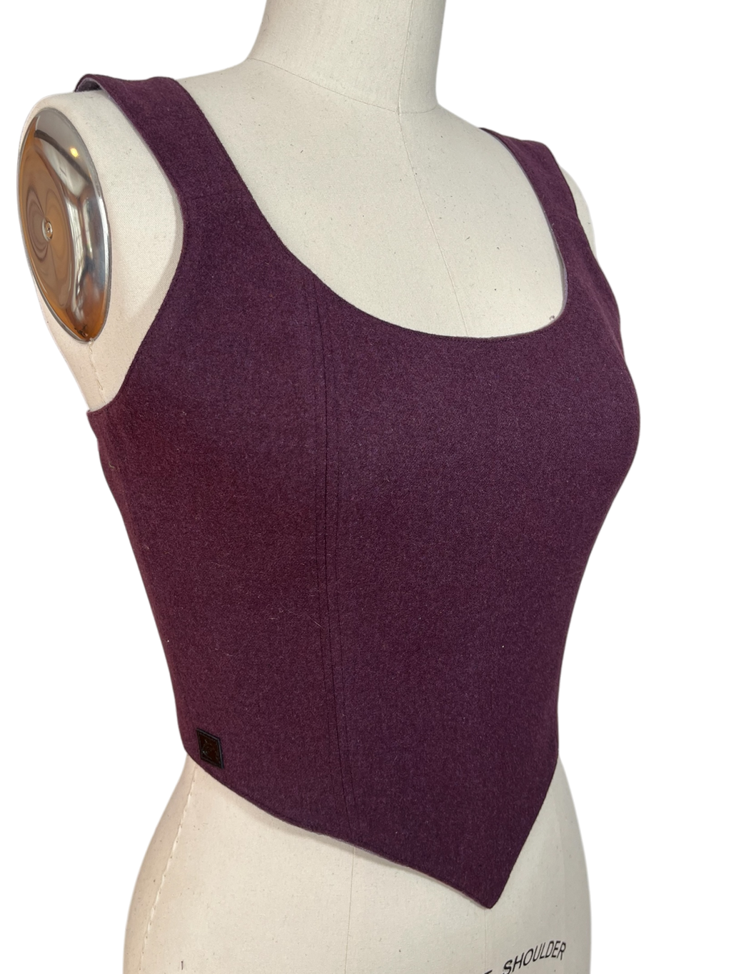 L’Atelier de la Crevette | Cuir et costumes médiévaux d’inspiration historique et fantastique | Bustier en laine doublé en ramie | Vêtement médiéval pour femme
