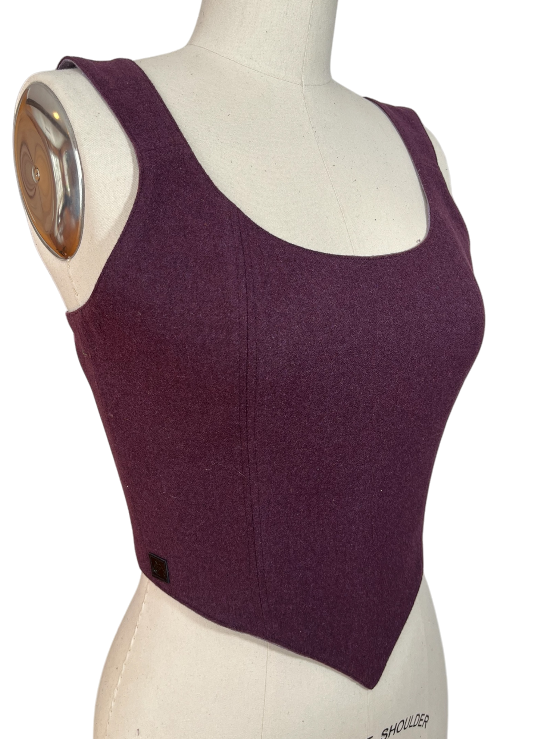 L’Atelier de la Crevette | Cuir et costumes médiévaux d’inspiration historique et fantastique | Bustier en laine doublé en ramie | Vêtement médiéval pour femme