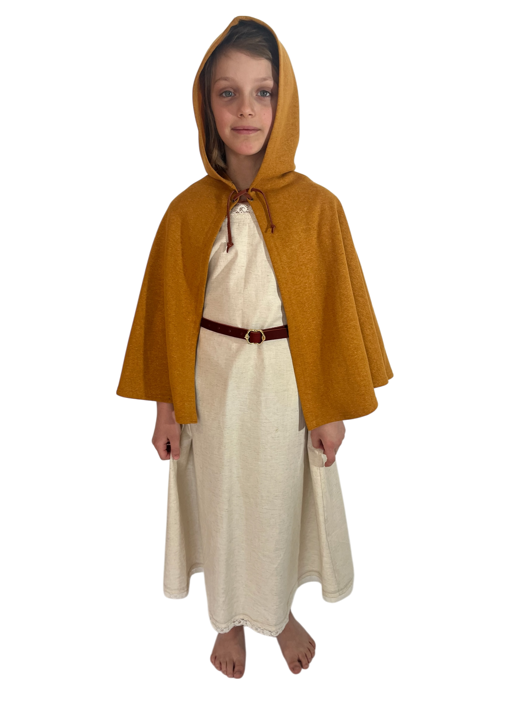 L’Atelier de la Crevette | Cuir et costumes médiévaux d’inspiration historique et fantastique | Cape pour enfant en chanvre | Vêtement médiévale pour enfant