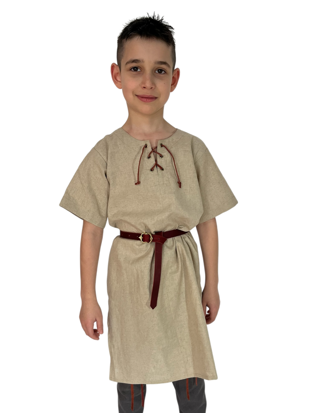 L’Atelier de la Crevette | Cuir et costumes médiévaux d’inspiration historique et fantastique | Tunique de lin | Vêtement médiévale pour enfant
