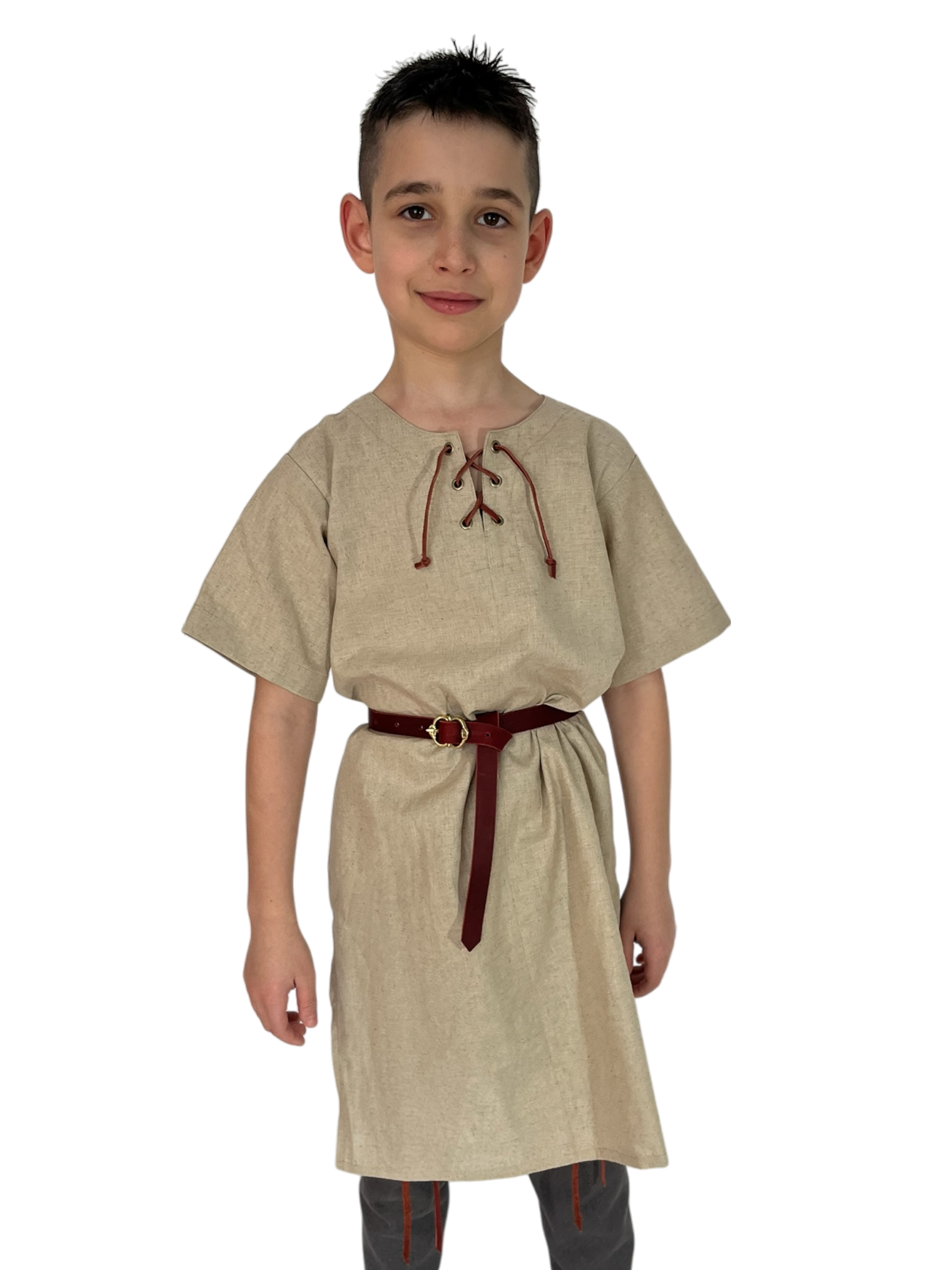 L’Atelier de la Crevette | Cuir et costumes médiévaux d’inspiration historique et fantastique | Tunique de lin | Vêtement médiévale pour enfant