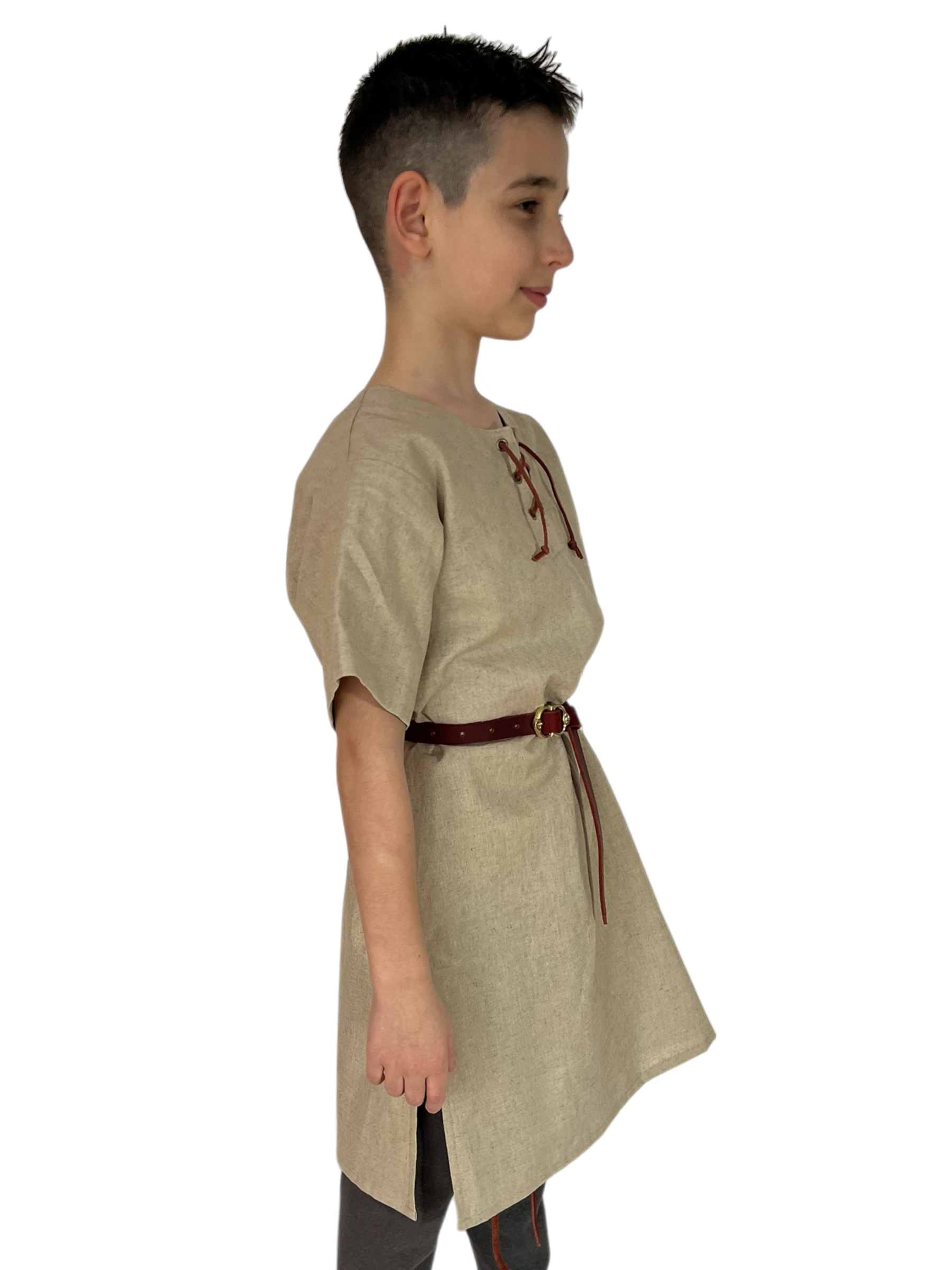 L’Atelier de la Crevette | Cuir et costumes médiévaux d’inspiration historique et fantastique | Tunique de lin | Vêtement médiévale pour enfant