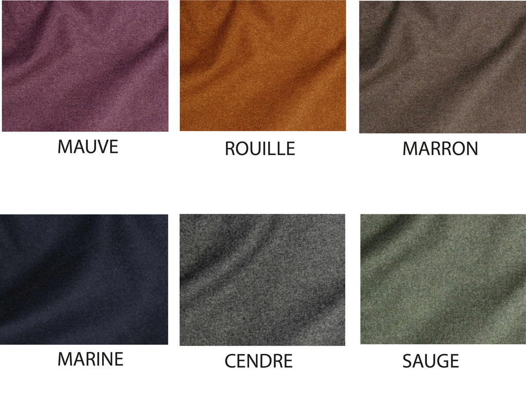Cotte d'Hallie en mélange laine-polyester, entièrement doublée en ramie. Inspirée des XIVᵉ et XVᵉ siècles et fabriquée au Québec par L'atelier de la Crevette.