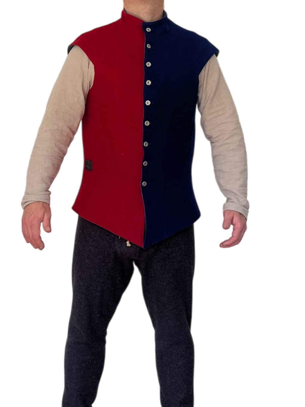 Doublet du Morse en laine-viscose, doublé en ramie, avec boutons métalliques et boutonnières réalisées à la machine. Fabriqué au Québec.